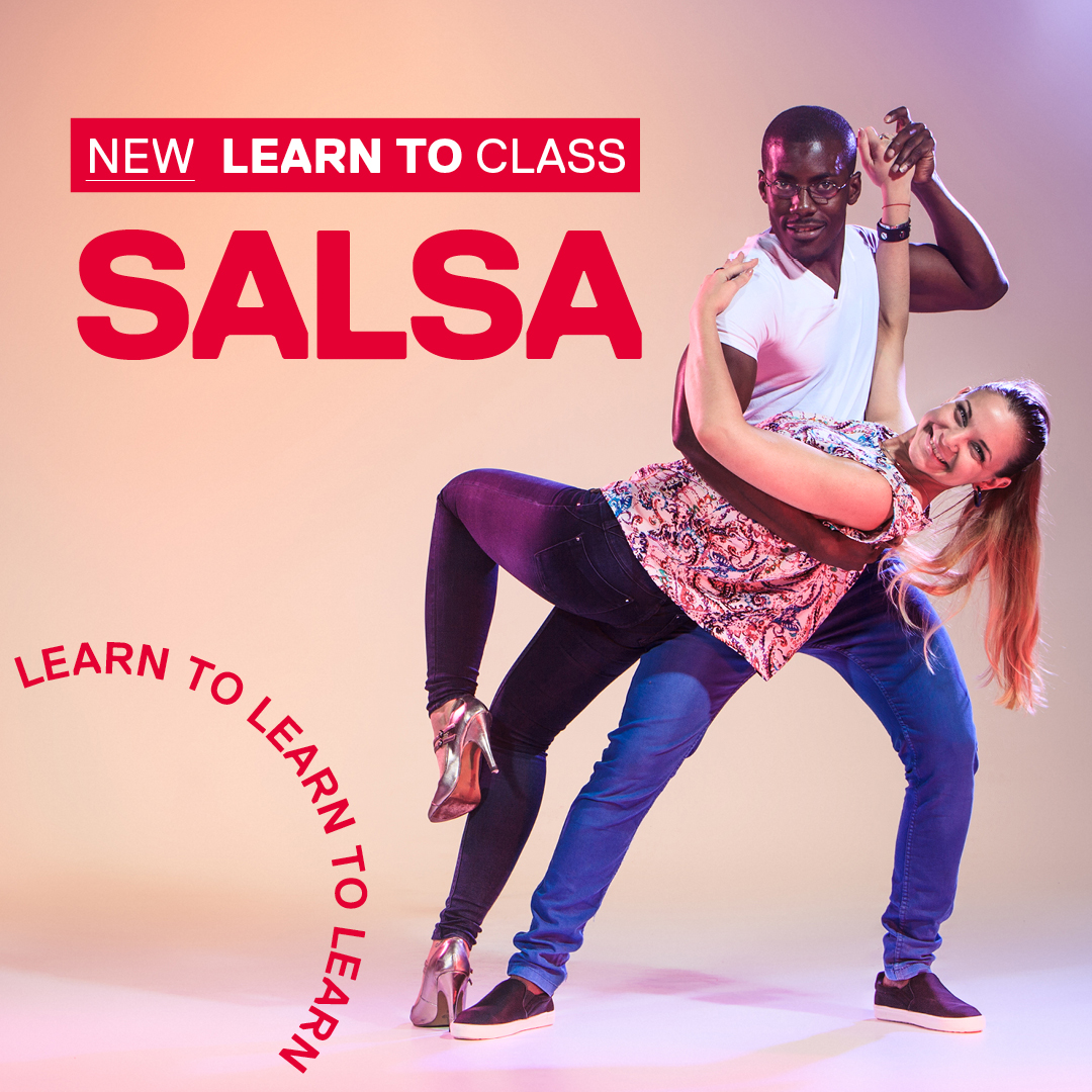 Two students dancing salsa